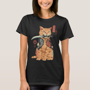 Catana Cat Vintage Cute Japanese-inspired Cat  T-Shirt