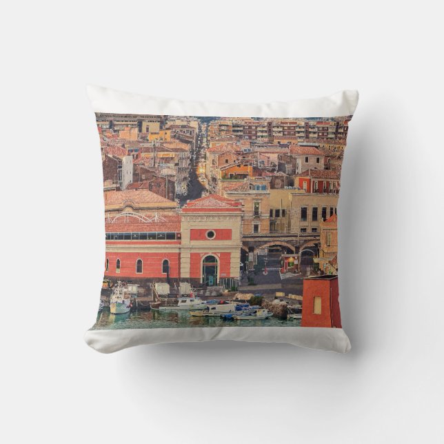 Catania City Marina Sicily Italy Cushion (Front)