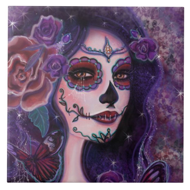 Catania day of the dead by Renee Lavoie  Ceramic Tile (Front)