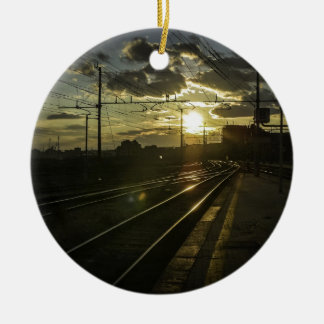Catania railways at sunset ceramic ornament