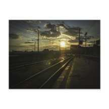 Catania railways at sunset