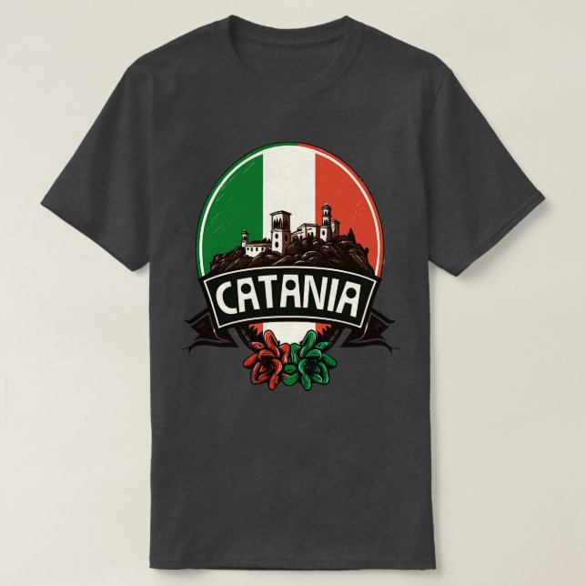 Catania Sicilia Retro Italian Region Design T-Shirt (Design Front)