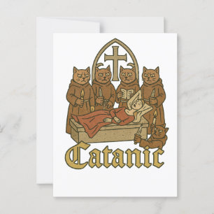 Catanic – Medieval Cat Cult Meme Postcard