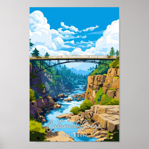 Cataract Gorge Australia vintage travel Art Poster