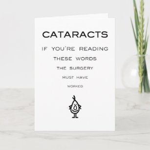 Cataracts - A Funny Cataract Surgery Get Well Poem Card