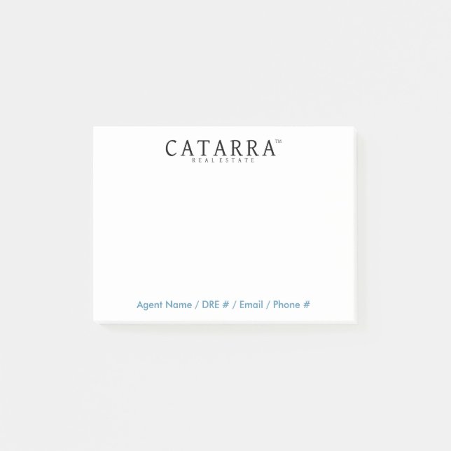 Catarra Post-It Notes w/ Agent Contact Info (Front)