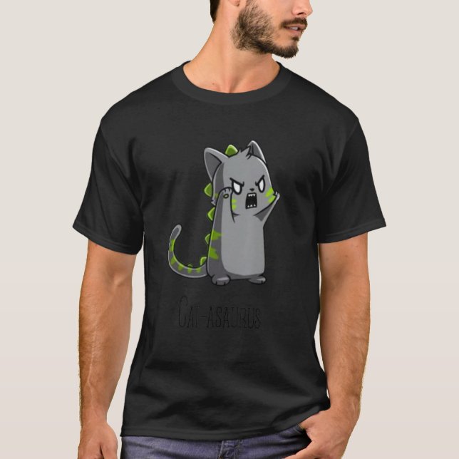 Catasaurus Kitten Kitty Dinosaur T-Rex Dino Funny  T-Shirt (Front)