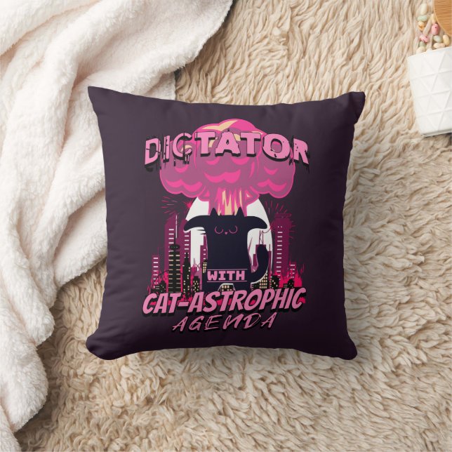 Catastrophic Funny Angry Cat Quote Cushion (Blanket)
