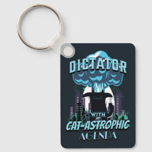 Catastrophic Funny Cat Design Key Ring