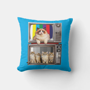Catavision Old School Cats and Television Cushion