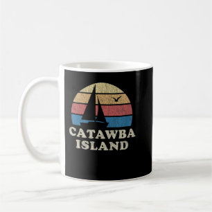 Catawba Island OH Vintage Sailboat 70s Throwback T Coffee Mug