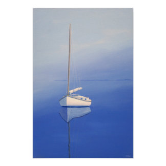 Catboat at Anchor Poster