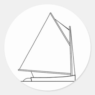 Catboat Sailing Logo (sail plan) Classic Round Sticker