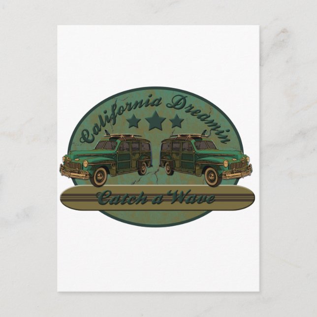 Catch a California Dreamin Surf Wave Postcard (Front)