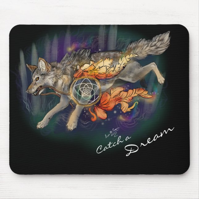 Catch a Dream, Dreamcatcher Wolf~mousepad Mouse Pad (Front)
