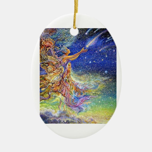 Catch a Falling Star Ceramic Ornament (Front)
