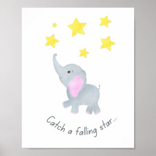 Catch a Falling Star Elephant Nursery Wall Art