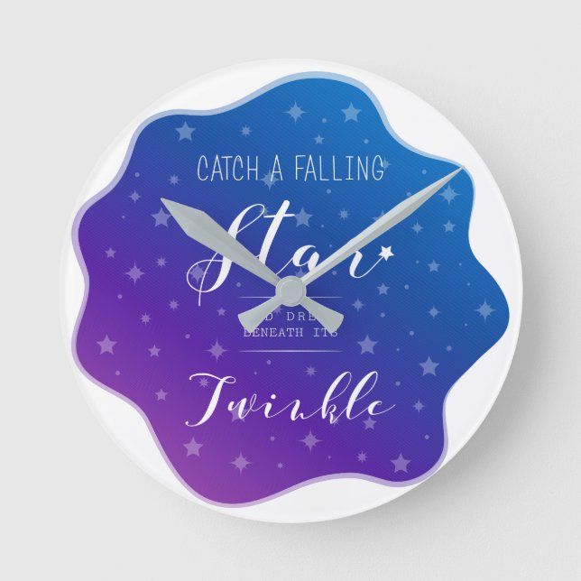 Catch a Falling Star Round Clock (Front)