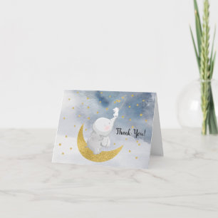 Catch A Star Elephant Baby Shower Thank You Note Card