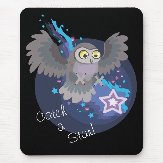 Catch a Star!~ owl mousepad (Front)