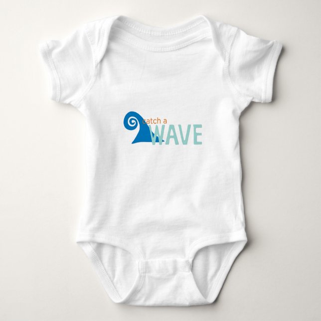Catch a wave surfer baby bodysuit (Front)