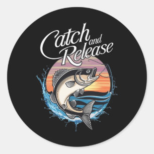 Catch And Release Fish Sunset Fishing Classic Round Sticker