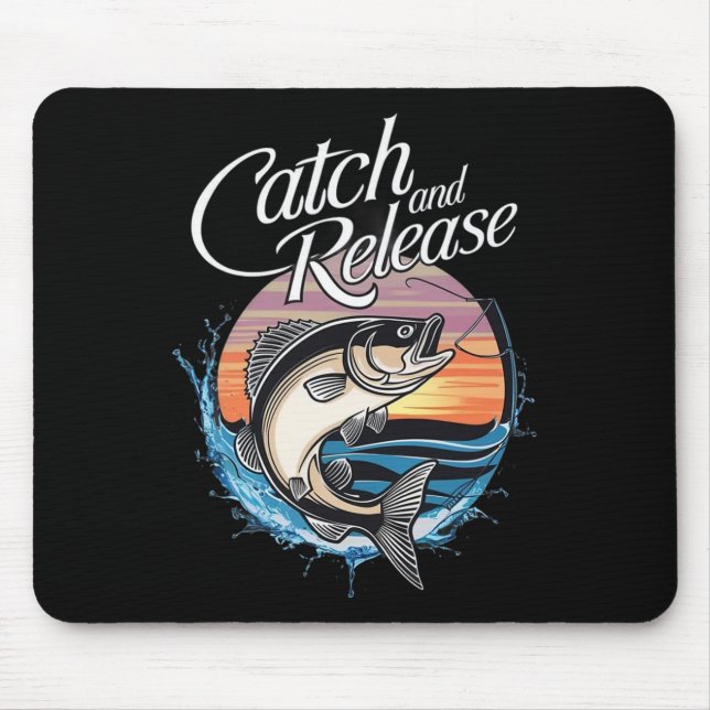 Catch And Release Fish Sunset Fishing  Mouse Pad (Front)