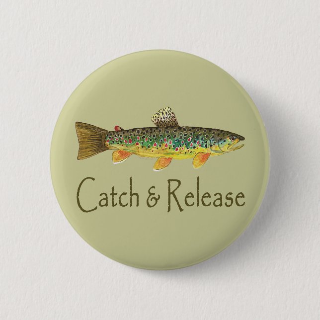 Catch and Release Fishing 6 Cm Round Badge (Front)