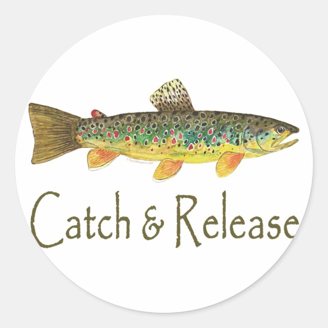 Catch and Release Fishing Classic Round Sticker (Front)