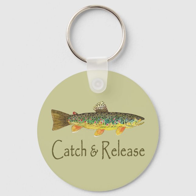 Catch and Release Fishing Key Ring (Front)