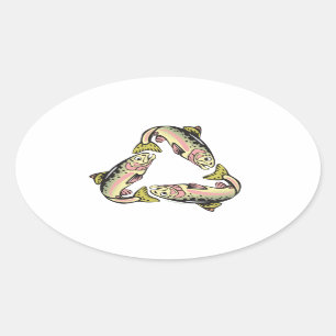 Catch and Release Fishing Oval Sticker