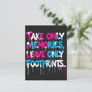Catch Flights Not Feelings Rainbow Graffiti Quote Invitation Postcard