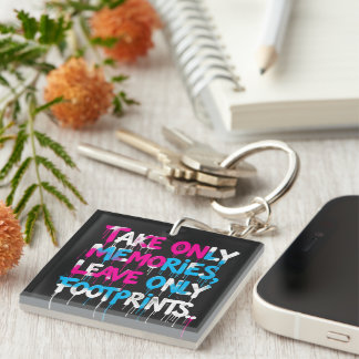 Catch Flights Not Feelings Rainbow Graffiti Quote Key Ring