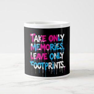 Catch Flights Not Feelings Rainbow Graffiti Quote Large Coffee Mug