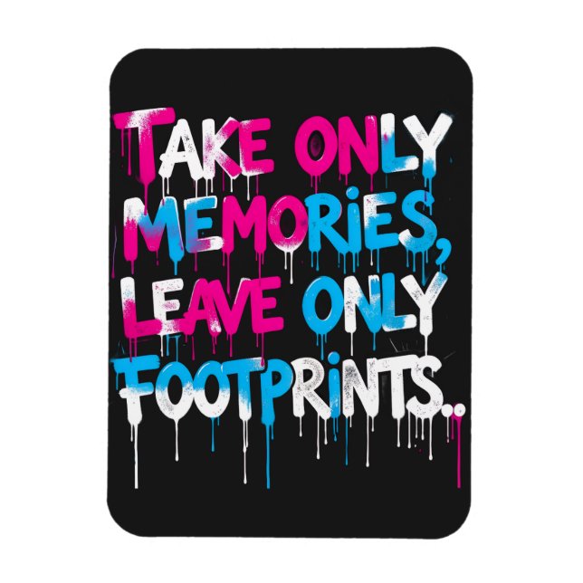 Catch Flights Not Feelings Rainbow Graffiti Quote Magnet (Vertical)