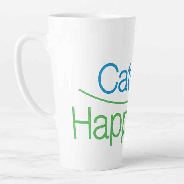 Catch Happiness in your moments! Latte Mug (Left)