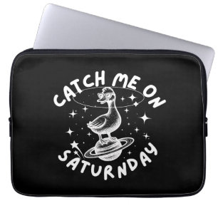 Catch Me On Satur(n)day Pun Humour Laptop Sleeve