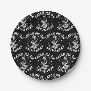 Catch Me On Satur(n)day Pun Humour Paper Plate