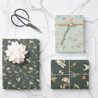 Catch me! Two Designs Wrapping Paper Sheet