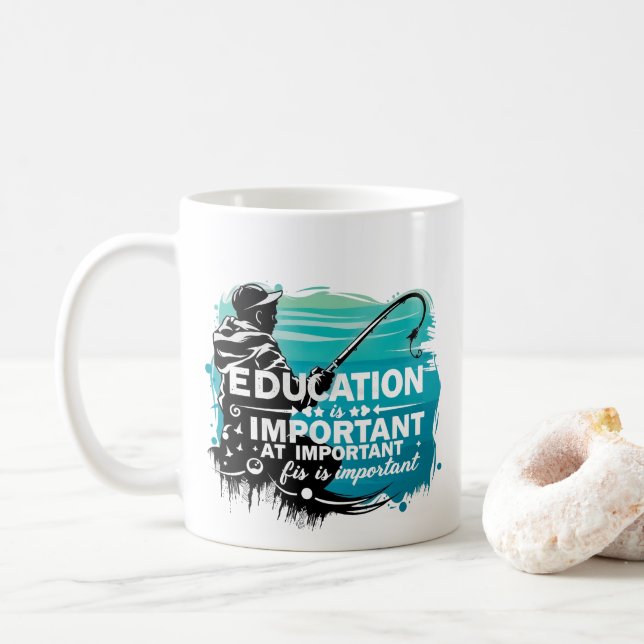Catch of Knowledge: The Importance of Education  Coffee Mug (With Donut)