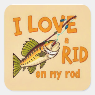 Catch of the Day: A Humourous Take on Fishing Square Sticker