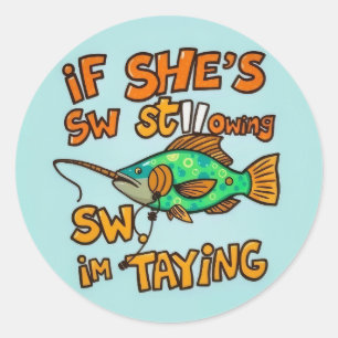 Catch of the Day: Fishing Humour Classic Round Sticker