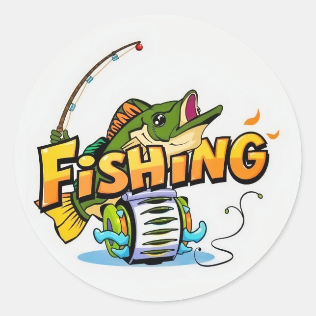 Catch of the Day: Fun Fishing Adventure! Classic Round Sticker (Front)