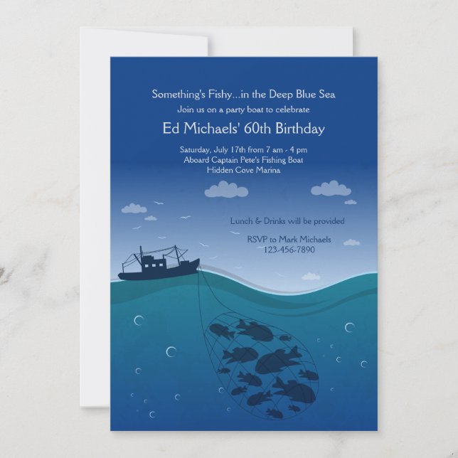 Catch Of The Day Invitation (Front)