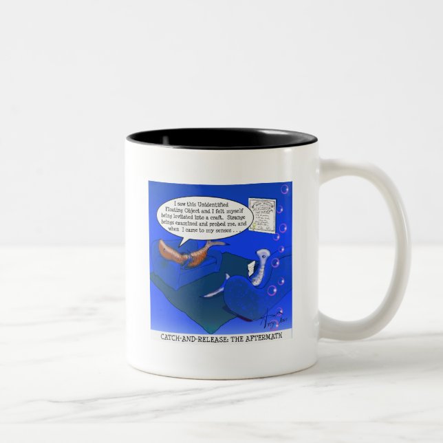 Catch-Release Cartoon Two-Tone Coffee Mug (Right)