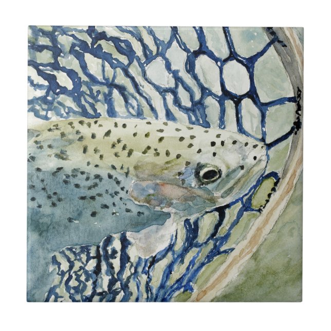 Catch & Release Fishing Designs Ceramic Tile (Front)