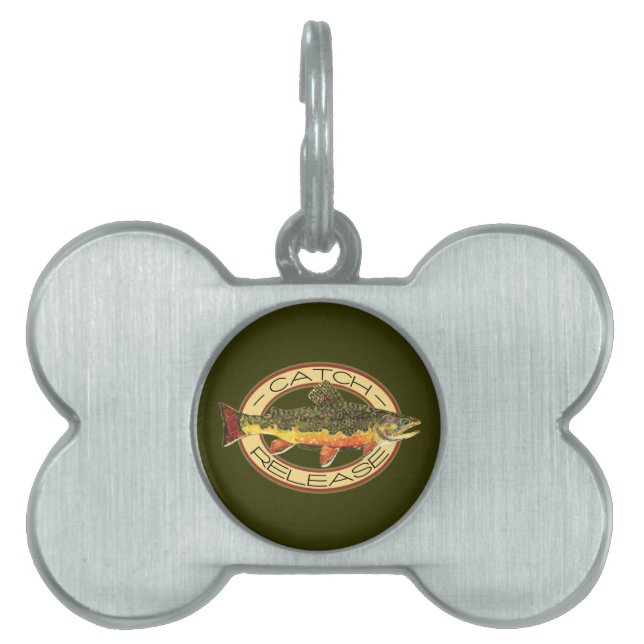 Catch & Release Fishing Pet Tag (Front)