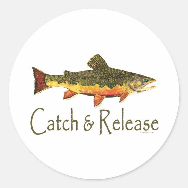 Catch & Release Trout Fishing Classic Round Sticker (Front)