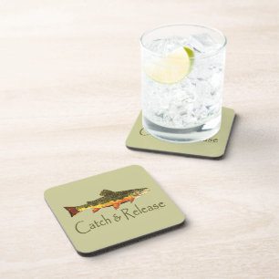 Catch & Release Trout Fishing Coaster