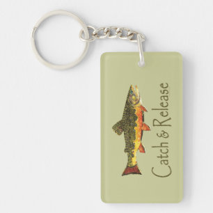 Catch & Release Trout Fishing Key Ring